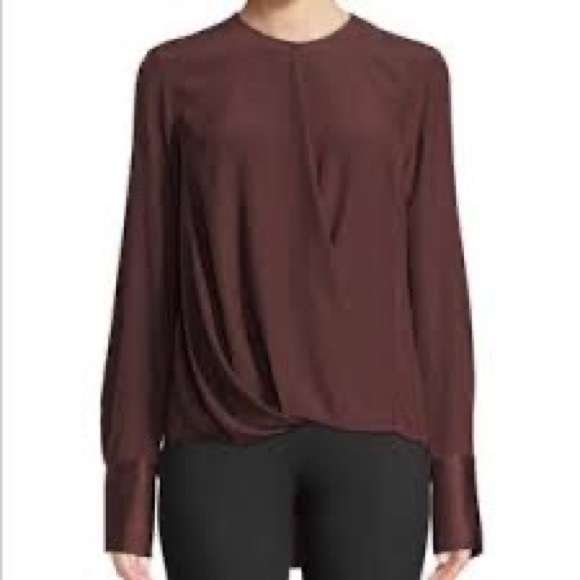 rag & bone Max Silk Blouse - XS - Burgundy - Picture 4 of 13